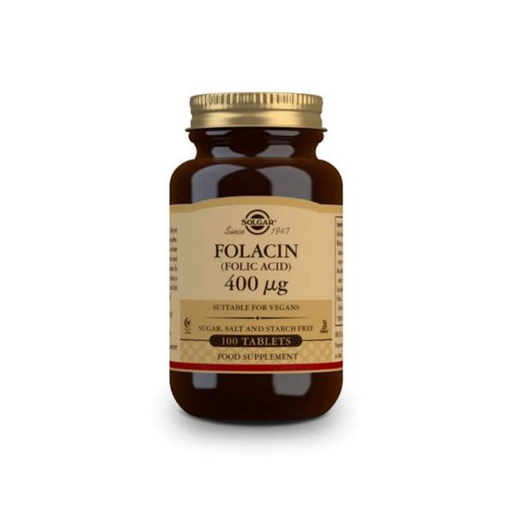 Folic Acid 400mcg 100 comprimidos - Solgar - Crisdietética