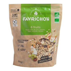 Muesli Biológico Crocantes 6 Frutos 500g - Favrichon - Crisdietética