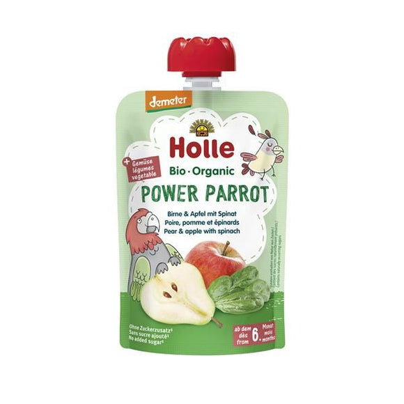 Puré de Frutos e Legumes Power Parrot 6M Biológico 100g - Holle - Crisdietética