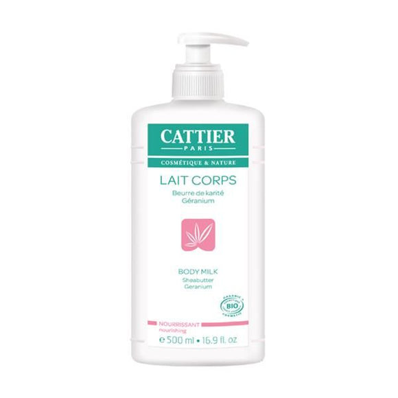 Leite Corporal Manteiga de Karité e Gerânio 500ml - Cattier - Crisdietética