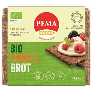 Pão Alemão de Trigo Espelta Integral Biológico 375g - Pema - Crisdietética