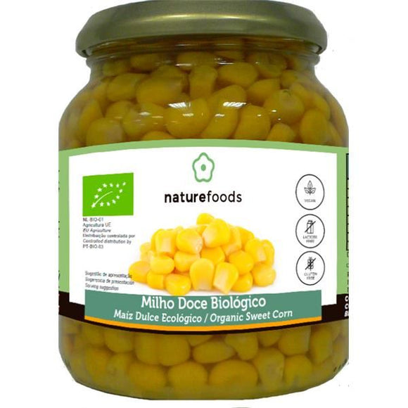 Frasco de Milho Doce Cozido Biológico 340g - Naturefoods - Crisdietética