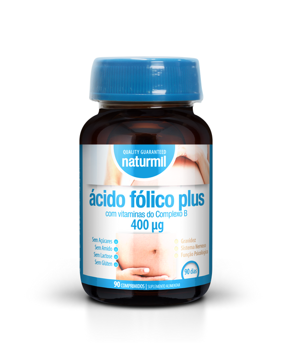 Ácido Fólico Plus 400ug 90 Comprimidos - Naturmil - Crisdietética