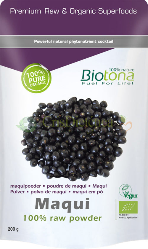 Maqui Raw Powder 200g - Biotona - Crisdietética