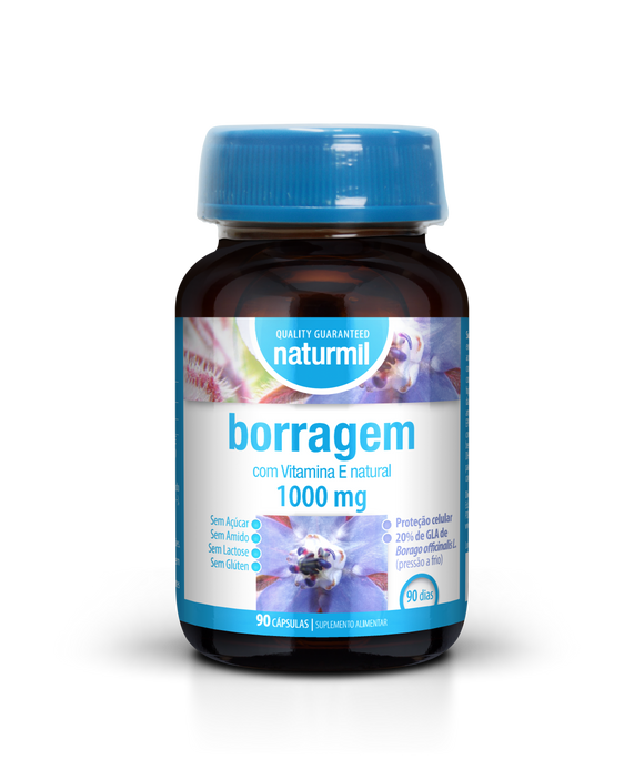 Borragem 1000mg 90 Cápsulas - Naturmil - Crisdietética