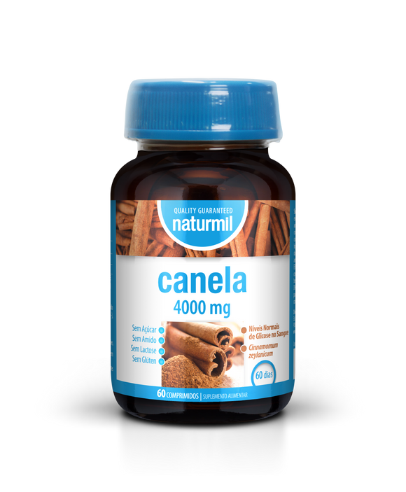 Canela 4000mg 60 Comprimidos - Naturmil - Crisdietética