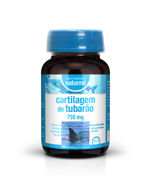 Cartilagem de Tubarão 750mg 180 Cápsulas - Naturmil - Crisdietética