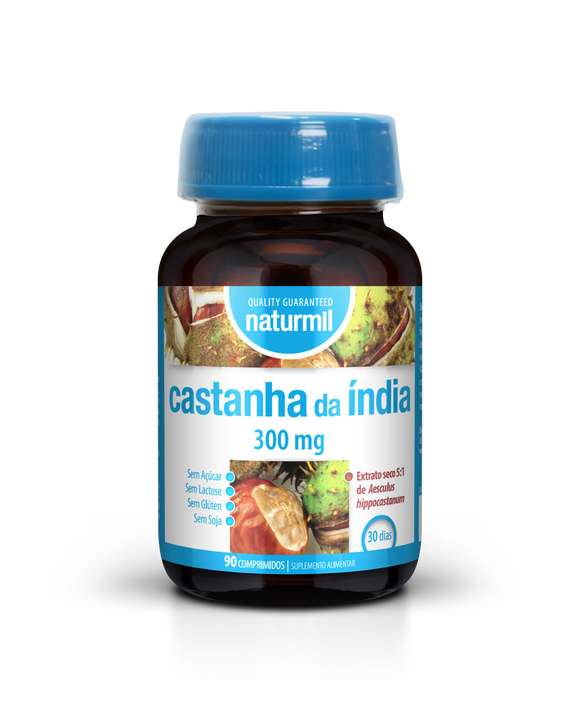 Castanha da Índia 300mg 90 Comprimidos - Naturmil - Crisdietética