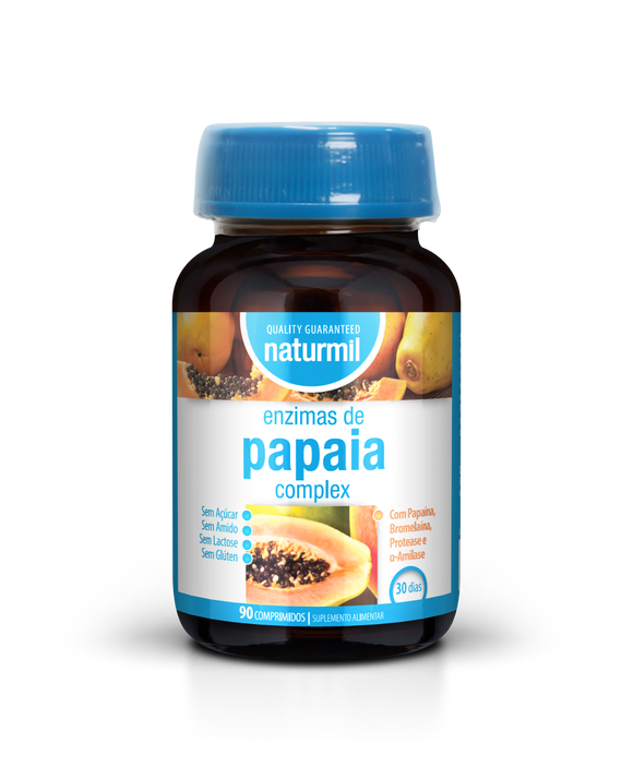 Enzimas de Papaia Complex 90 Comprimidos - Naturmil - Crisdietética