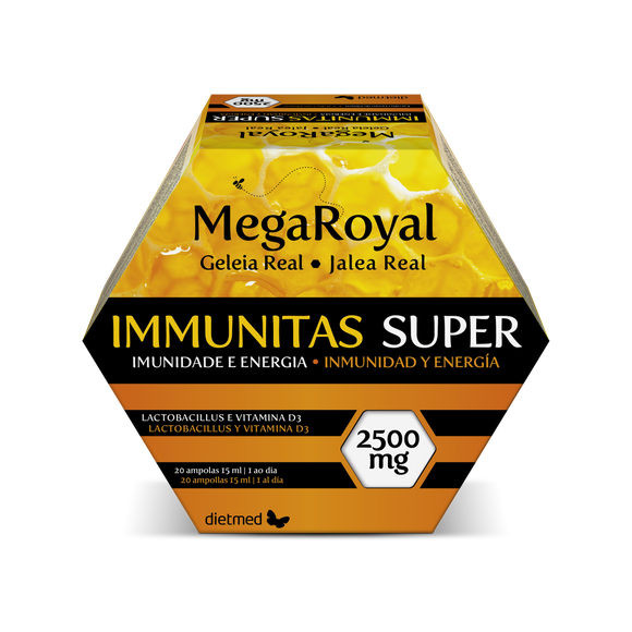 Mega Royal Immunitas Super 2500mg 20Ampolas - Dietmed - Crisdietética