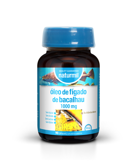 Óleo de Fígado de Bacalhau 1000mg 90 Cápsulas  - Naturmil - Crisdietética