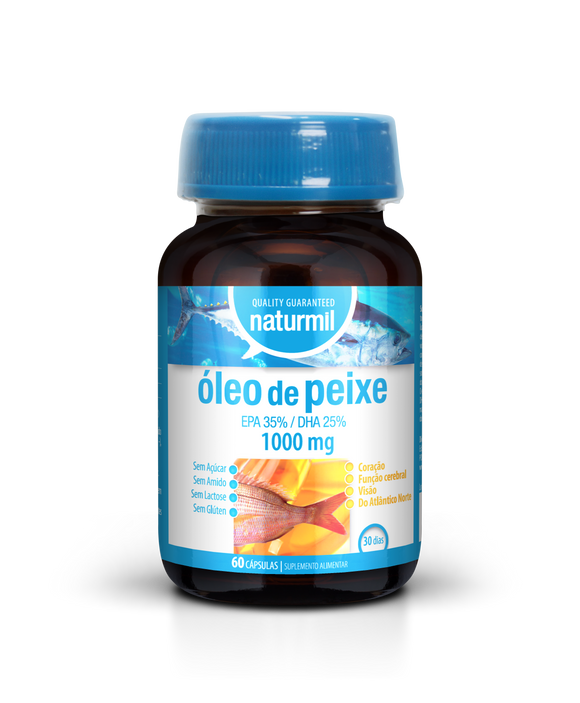 Óleo de Peixe Ómega-3 1000mg 60 Cápsulas - Naturmil - Crisdietética