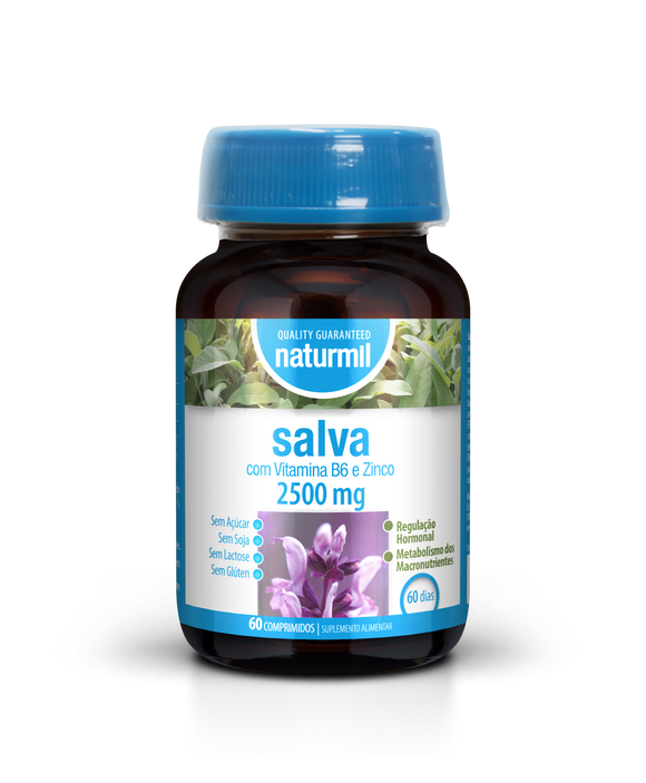 Salva 2500mg 60 Comprimidos - Naturmil - Crisdietética