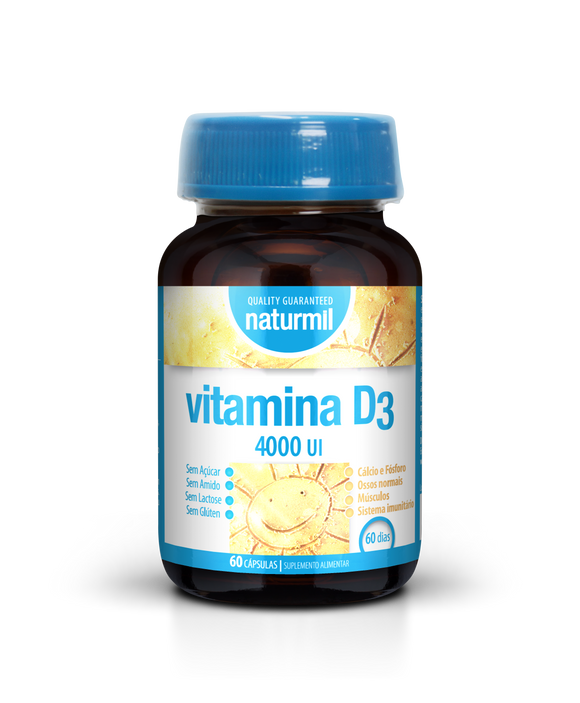 Vitamin D3 4000UI 60 Cápsulas - Naturmil - Crisdietética