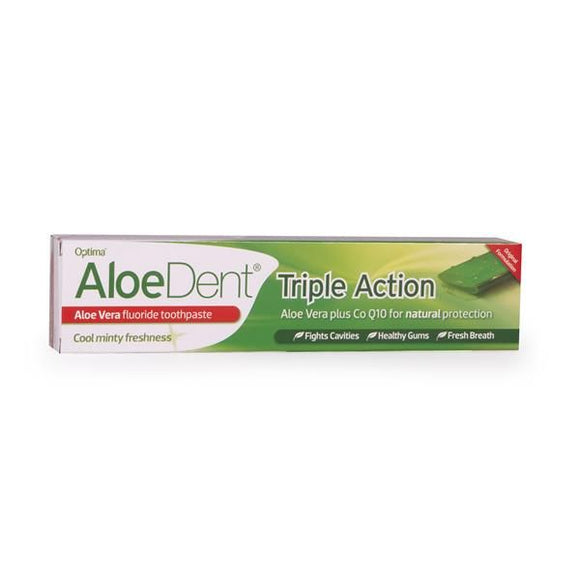 Pasta de Dente Tripla Ação Com Flúor 100ml - Aloe Dent - Crisdietética