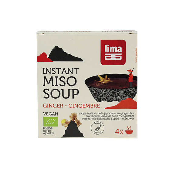 Sopa Miso Instantânea Gengibre Bio 4x15g - Lima - Crisdietética