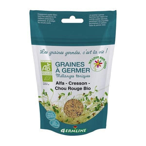 Sementes para Germinar Alfafa, Agrião e Couve Roxa 150g - Germline - Crisdietética