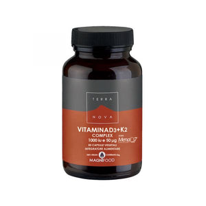 Vitamin D3 + K2 1200UI & 100 mcg 50 Cápsulas - Terra Nova - Crisdietética