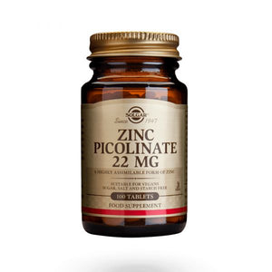 Zinc Picolinate 22mg 100 Cápsulas - Solgar - Crisdietética