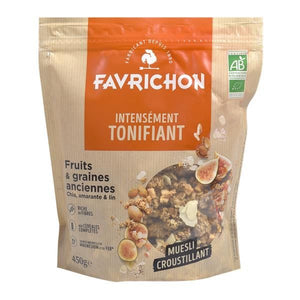 Muesli Crocante Biológico Com Frutos e Cereais 450g - Favrichon - Crisdietética