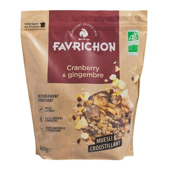 Muesli Crocante Biológico Arando e Gengibre 400g - Favrichon - Crisdietética