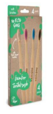 ESCOVA DENTES BAMBU SUAVE 4 PACK - ECOGANG - Crisdietética