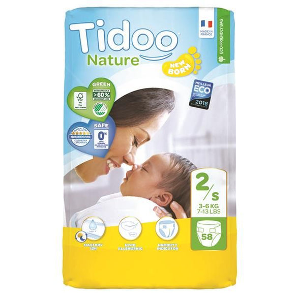 Fraldas Ecológicas Recém-Nascido Tam 2S 3-6kg - Tidoo - Crisdietética