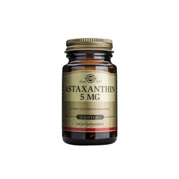 Astaxanthin 5mg 30 Cápsulas Moles - Solgar - Crisdietética