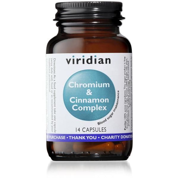 Complexo De Crómio E Canela 14 Cápsulas - Viridian - Crisdietética