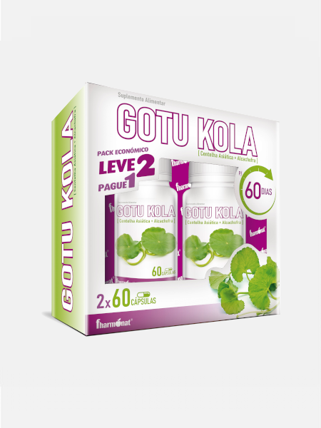 PACK: Pague 1 Leve 2 Gotu Kola 60+60 Cápsulas - Fharmonat - Crisdietética