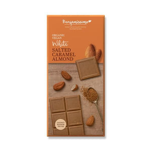 Chocolate Branco com Amêndoa e Caramelo Salgado 70g - Benjamíssimo - Crisdietética