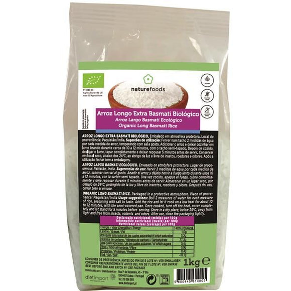 Arroz Basmati Biológico 1kg - Naturefoods - Crisdietética