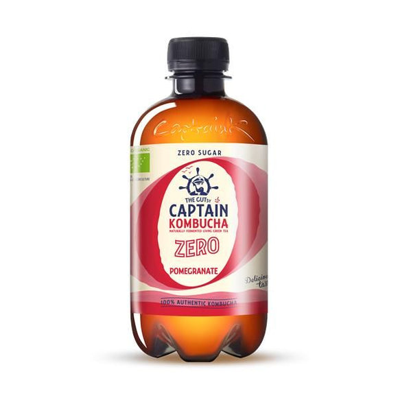 Kombucha Biológica Zero de Romã 400ml - The Gutsy Captain - Crisdietética