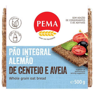 Pão Alemão Integral Especial de Centeio e Aveia 500g - Pema - Crisdietética