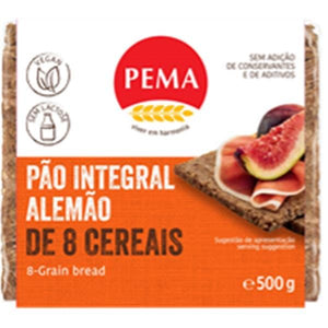 Pão Alemão Integral com 8 Cereais 500g - Pema - Crisdietética