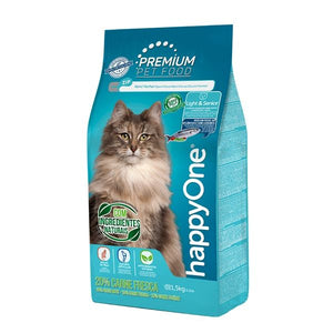 happyOne PREMIUM Gato Light & Senior Carne Fresca1,5kg - Crisdietética