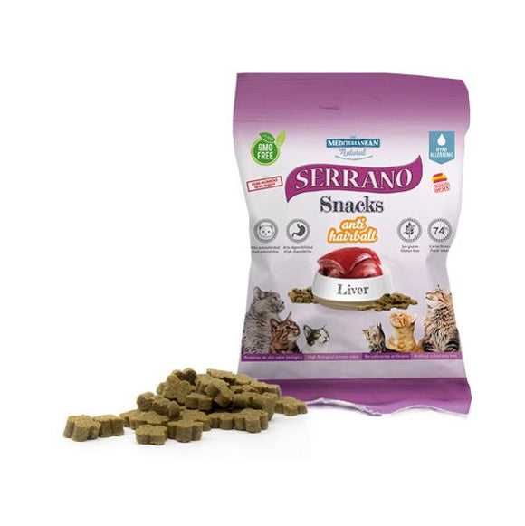 Snack Gato Snack Liver & Anti Hairball Pack 5x50g - Serrano Snacks - Crisdietética