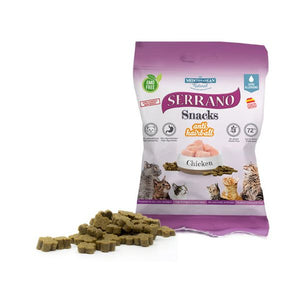 Snack Gato Chicken & Anti Hairball Pack 5x50g - Serrano Snacks - Crisdietética