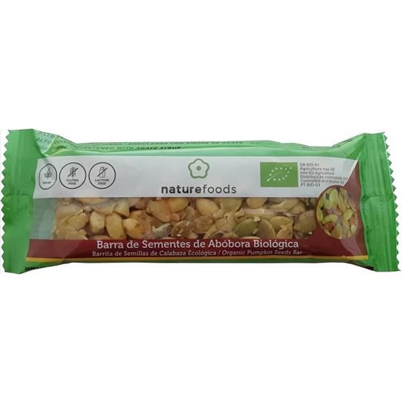 Barra com Sementes de Abóbora Biológico 40g - Naturefoods - Crisdietética