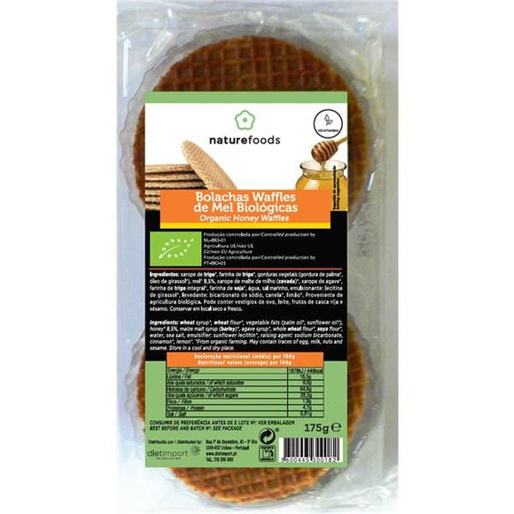 Waffles de Mel Biológico 175g - Naturefoods - Crisdietética