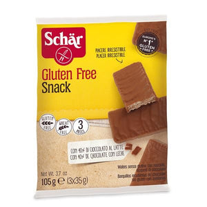 Snack de Wafer com Avelã e Cobertura de Chocolate 105g - Schar - Crisdietética