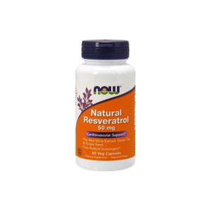 Natural Resveratrol 50mg 60 cápsulas - Now - Crisdietética