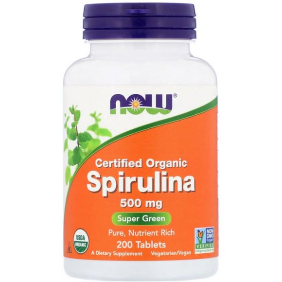 Spirulina 500mg 200 comprimidos -NOW - Crisdietética