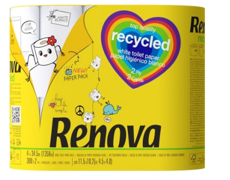 Papel Higiene Reciclado 4 Rolos - Renova - Crisdietética