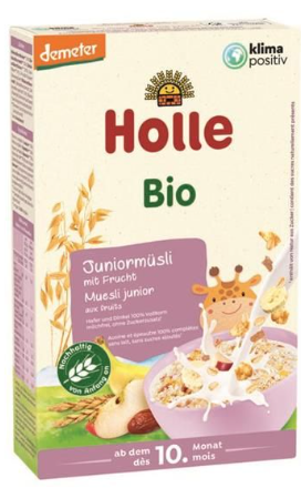 Muesli Cereais e Fruta Júnior 10M Biológico 250g - Holle - Crisdietética