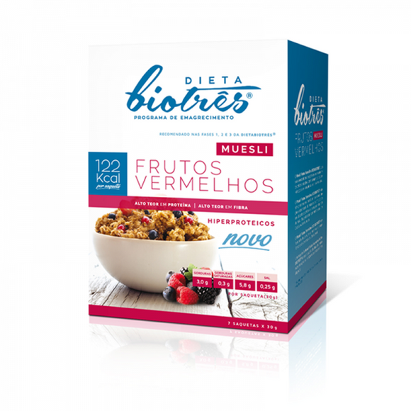 Muesli Frutos Vermelhos 7*30gr- Biotrês - Crisdietética