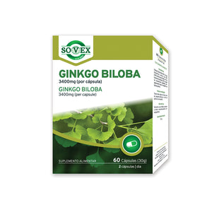 Ginkgo Biloba 3400mg - 60 Cápsulas - Sovex - Crisdietética