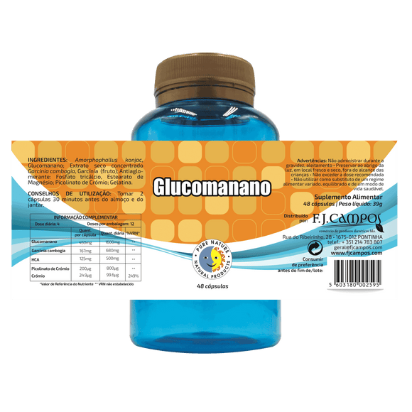 Glucomanano 120 Cápsulas - Pure Nature - Crisdietética