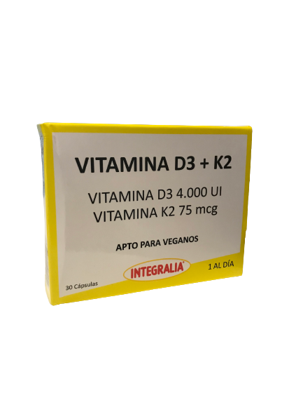 Vitamina D3 + K2 30 Cápsulas - Integralia - Crisdietética