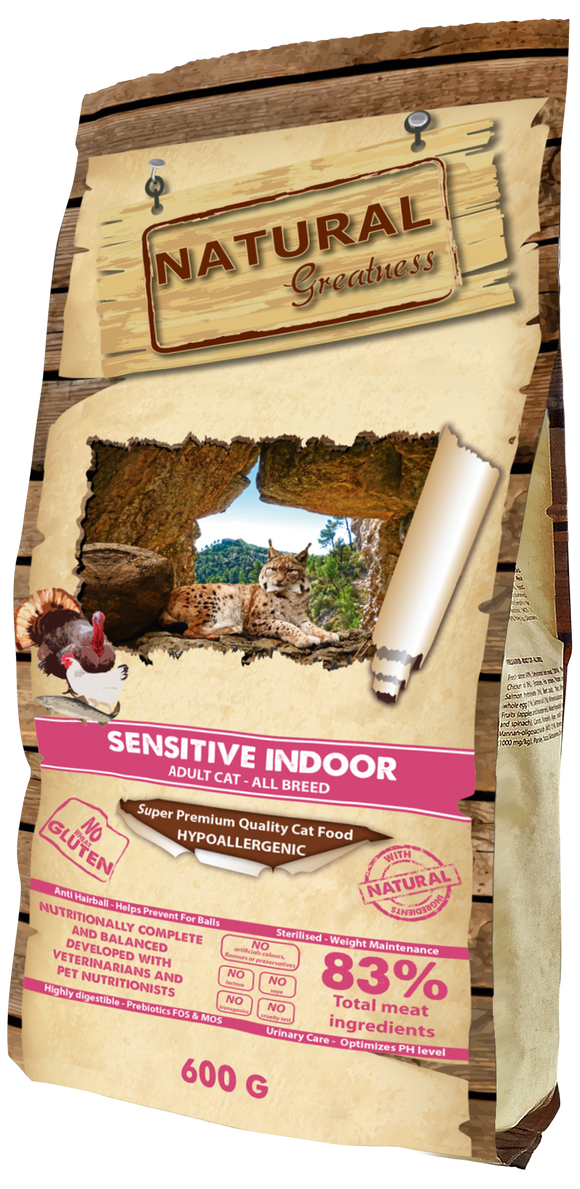 Natural Greatness Cat Sensitive Indoor 600g - Crisdietética